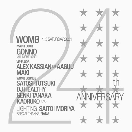 4 .13 sat WOMB 24TH ANNIVERSARY PARTY