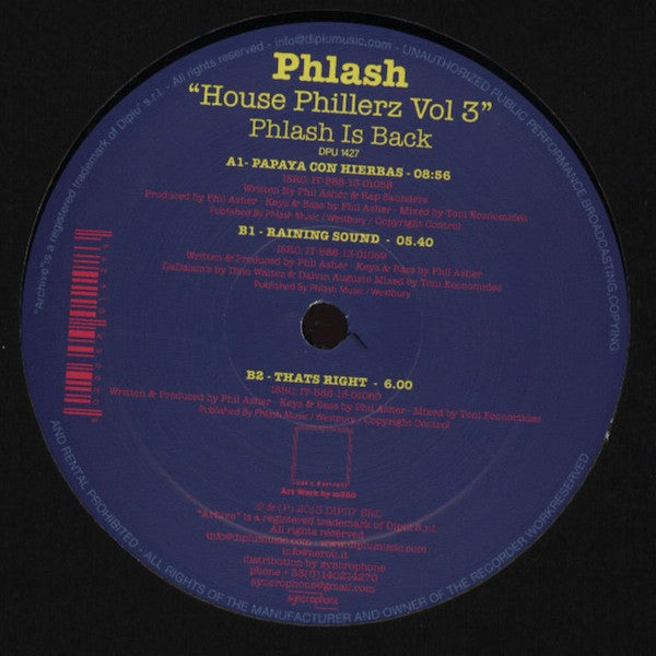 HOUSE PHILLERZ VOL 3 (PHLASH IS BACK) – T.E.Q レコードショップ